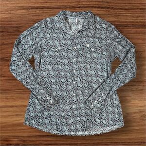 Cinch Western Pearl Snap LS Paisley Shirt Magenta Turquoise Women's Size XL